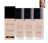 Lanera Foundation For Women,Colour Changing Foundation Concealer For Mature Skin,Full Coverage,Moisturizing And Clear Liquid Face Foundations Concealers,Soft Matte,Long Lasting Makeup,3PCS(Natural)