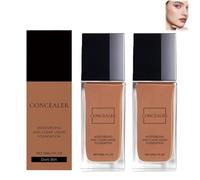 Lanera Foundation For Women,Colour Changing Foundation Concealer For Mature Skin,Full Coverage,Moisturizing And Clear Liquid Face Foundations Concealers,Soft Matte,Long Lasting Makeup,2PCS(Dark Skin)