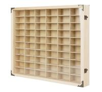 Laneryin 60 Slots Display Rack 1:64 Solid Diecast Wood Car Model Storage Box Toy Storage Shelves Case Wooden Cube Wall Hanging Table Unit Souvenir Display Cabinet (59x48x7.5cm)