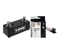 Laney FS2-MINI foot switch - Dual Switch Mini Pedal - LED Status Light & VELCRO Brand Heavy Duty Stick On Black Tape 50mm x 1m, Hook And Loop Tape Self Adhesive Strips Fastener Roll