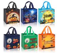 Lanfixilly Halloween Trick or Treat Bags 6PCS ， Halloween Candy Bags Party Favor Supplies， with Handles Reusable Non-Woven Gift Bag