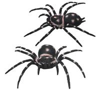 Lanfly 2 Pcs Plastic Spiders Tarantula Fake Spider Realistic Scary Black Spider Simulation Animal Model Toy Spiders for Kids Game Early Education Toy Prank Props Garden Home Decoration