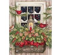 Lang 1004688 - "Window Box Snow, Boxed Christmas Cards, Artwork by Susan Winget - 18 Cards, 19 Envelopes - 13.7 x 17.5 cm