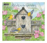 Lang Birds in the Garden 2026 Wall Calendar - 12-Month Calendar with Stapled Binding, Linen-Embossed Backyard Bird & Garden Artwork by Jane Shasky, 13.4" × 12"