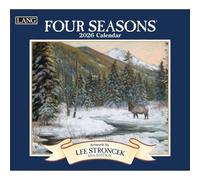 Lang Four Seasons 2026 Wall Calendar - 12-Month Calendar with Stapled Binding, Linen-Embossed Seasonal Landscape Artwork by Lee Stroncek, 13.4" × 12"