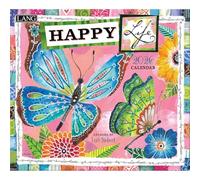 Lang Happy Life 2026 Wall Calendar - 12-Month Calendar with Stapled Binding, Linen-Embossed Joyful Artwork by Lori Siebert, 13.4" × 12"