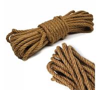 Lang horn 10 meter hemp rope twine rope, natural organic strong thick jute rope for gardening, bundling, wall hanging, craft diy, cat scratching (6mm)