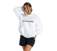 Lang Horn Dear Person Behind Me Hoodie You Are Enough Graphic Sweatshirts for Women Mental Health Awareness Shirt Pullover Top 2025 (UK, Alpha, S, Regular, Regular, White)