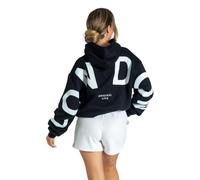 Lang Horn London Hoodies for Women UK Oversized Sweatshirts Letter Print Pullover Hoodie Women With Pocket and Drawstring XXL Black
