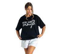 Lang Horn You are Enough Shirt Women Oversized Dear Person Behind Me T-Shirt Mental Health Inspirational Short Sleeve Tee Small Black