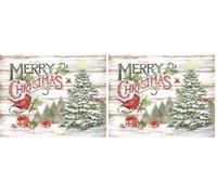 Lang Pine Forest Boxed Christmas Cards, Artwork by Sam Timm, 18 Cards & 19 Envelopes, 5.375" x 6.875", Exclusive Artwork by Sam Timm, Glitter Embellishment (1004866) (Pack of 2)