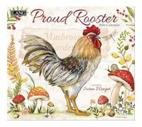 Lang Proud Rooster 2026 Wall Calendar - 13.4″ × 12″, 12-Month Calendar with Stapled Binding, Linen-Embossed Art by Susan Winget, Rustic Farm Rooster Imagery