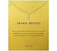 LANG XUAN Message Card Gold Dainty Layered Compass Pendant Necklace Friendship Butterfly Sun Good Luck Elephant Pendant Faith Chain Necklace for Women Gift, Metal, No Gemstone