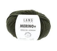 Lang Yarns Merino + 100% Wool - Colour: Olive Green (0398) - 50g/90 m