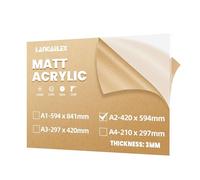 Langaelex A2 Matt Cast Acrylic Sheet 420 x 594 mm, 3 mm Thick Frosted Plexiglass Perspex Sheet cut to Size for Laser Engraving, Wedding Sign, DIY and Crafts Project