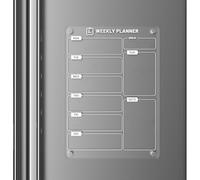 Langaelex Magnetic Weekly Planner for Fridge - Clear Meal Planner Boards for Kitchen Home, Food Planning, Shopping List - A4 (20 x 30 cm)