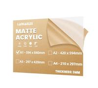 Langaelex Matt Cast Acrylic Sheet A1 (594 x 841 mm), 3 mm Thick Frosted Perspex Sheet cut to Size for Laser Engraving, Wedding Sign, DIY and Crafts Project