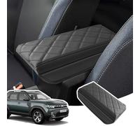 LANGBEAN Armrest Cover for Dacia Duster 3 2024 2025 2026, Centre Console Armrest Protector in Thickened PU Leather, Duster III Accessories for Raising the Armrest by 3CM, Black