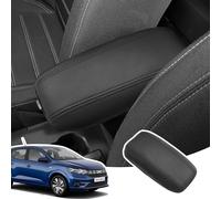 LANGBEAN Armrest Cover for Dacia Sandero 3 2021-2025, Centre Console Armrest Protector in PU Leather, Sandero Stepway Accessories for Raising the Armrest, Black