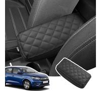 LANGBEAN Armrest Cover for Dacia Sandero 3 2021-2025, Centre Console Armrest Protector in Thickened PU Leather, Sandero Stepway Accessories for Raising the Armrest by 3.5CM, Black