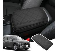 LANGBEAN Armrest Cover for Hyundai Tucson NX4 2025 2026 (Electronic Automatic), Centre Console Armrest Protector in Thickened PU Leather, Accessories for Raising the Armrest by 3CM, Black