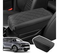 LANGBEAN Armrest Cover for Kia Sportage NQ5 2022-2025, Centre Console Armrest Protector in Thickened PU Leather, Sportage NQ5 Accessories for Raising the Armrest by 3.5CM, Black