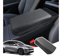 LANGBEAN Armrest Cover for Tesla Model Y Juniper 2025 2026, Centre Console Armrest Cover in PU Leather, Model Y Accessories for Raising the Armrest, Black