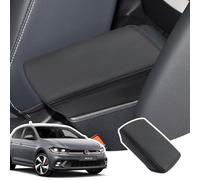 LANGBEAN Armrest Cover for VW Polo MK6 2018-2025, Centre Console Armrest Protector in PU Leather, Seat Ibiza Arona Accessories for Raising the Armrest, Black