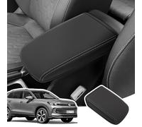 LANGBEAN Armrest Cover for VW Tigua-n 3 2024 2025 2026, Centre Console Armrest Protector in PU Leather, Tigua-n 3 Accessories for Raising the Armrest, Black