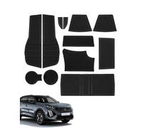 LANGBEAN Door Slot Mat for Peugeot 2008 e-2008 2020-2024 2025, 12PCS Anti-Slip & Durable Rubber Mats, Center Console Armrest Storage Box Custom Liner Mats, Cup Holder Mat, Black