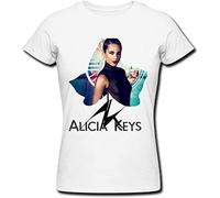 LANGBIRUI Alicia Keys Girl On Fire Women's T-Shirt White M