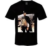 LANGBIRUI Glorious Return The Man with No Name Cowboy Western Movies Clint Eastwood T Shirt Black S