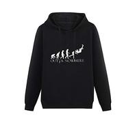 LANGBIRUI Out Of Nowhere Rko Wrestling Cotton Pullover Long Sleeve Hoody Sweatshirts Black L