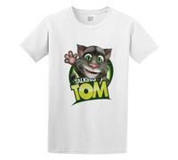 LANGBIRUI Talking Tom Wave Preview Lowres Men's Fashion T-Shirt White M