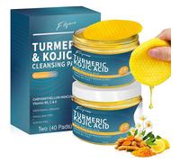 LANGCCI Turmeric and Kojic Acid Cleansing Pads (80 Pieces in 2 Bottles) - Cleansing Pads for Exfoliating and Moisturizing Face