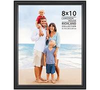 Langdon House 10x8 Black Picture Frame w/Mat, Distinguished Edging for Classic Style, Richland Collection