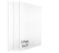 Langdon House Picture Frame Glass Replacements (Crystal Clear, 7x5, 3 Pack) High-Definition Glass Sheet