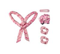 L'ANGE HAIR Satin Heatless Curls Set | Soft Curling Rod with 2 Satin Scrunchies & Adjustable Bonnet for Overnight Curls | Heatless Styling Tool for Damage-Free Styling on All Hair Types | 5-Piece Set