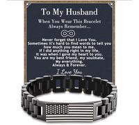 LANGE HOME Men's Stainless Steel Bracelet Engraved with “Love You Forever” - Adjustable Gifts for Him Boyfriend, Husband, Son - Premium Box for Birthday, Anniversary, Holiday, 7.9-8.3
