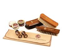 Langer & Messmer shoe care kit incl. high-quality leather care creams and horsehair brushes for the effective care of your smooth leather shoes - The shoe shine set for professional shoe care