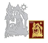 LANGFON Christmas Easter Religion Nativity Metal Cutting Dies, Rebirth Pray Background Die Cuts for Card Making DIY Scrapbooking and Photo Album Card Craft Decoration