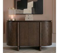 Langford Curved Sideboard - 3 Door - Medium - Brown - Ceramic and Oak