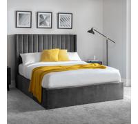 Langham - Super King Size - Ottoman Storage Bed - Grey - Velvet - 6ft - Happy Beds