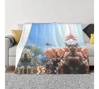 Langhbozdp Aquatic Sea Animal Print Elegant Comfort flannel blanket Throw Soft Lightweight,for Bedding Sofa & Travel