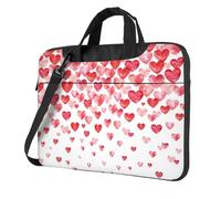 Langhbozdp Falling Red Hearts Print Laptop Case Sleeve with Shoulder Strap,Pocket,Fits 13/14/15.6 inch Laptop Notebook