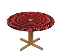 Langhbozdp Flower Vortex Spiral Print Round Picnic Tablecloth,Elastic edge Table Cover for Dinner,Dining,Camping,Outdoor