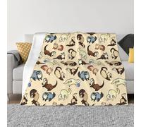 Langhbozdp Hairy Ferret Print Elegant Comfort flannel blanket Throw Soft Lightweight,for Bedding Sofa & Travel