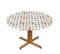 Langhbozdp Introduction of various vegetables Print Round Picnic Tablecloth,Elastic edge Table Cover for Dinner,Dining,Camping,Outdoor