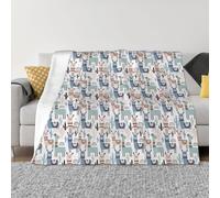 Langhbozdp Llama Alpaca Cactus Print Elegant Comfort flannel blanket Throw Soft Lightweight,for Bedding Sofa & Travel