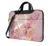 Langhbozdp Pink Marble Texture Print Laptop Case Sleeve with Shoulder Strap,Pocket,Fits 13/14/15.6 inch Laptop Notebook